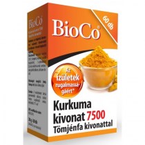 BIOCO KURKUMA KIVONAT 7500 TÖMJÉNFA KIVONATTAL 60 DB, Gyógytündér Gyógyszertár és Webáruház - Kartal
